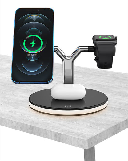 3 In 1 Magnetic Wireless Charger Stand Watch 15W Fast Charging Dock Station For Earbuds Pro