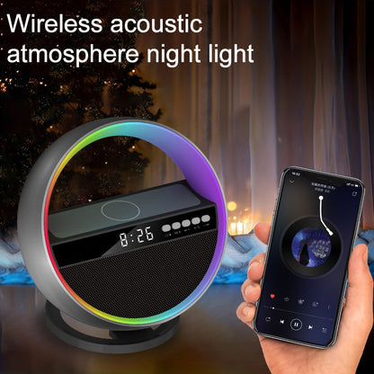 2024 New Multifunction RGB Night Light Wireless Charger Bluetooth Speaker Large G Ambience Light Home Decor
