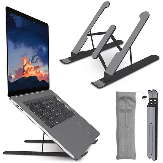 Sherry Portable Laptop Stand with 6 Levels of Vertical Height Adjustable Angles, Aluminum Foldable Laptop Holder for Laptops Tablets Compatible with Macbook Pro/Air, Lenovo, HP, 25.4-39 Inch, 6Cm
